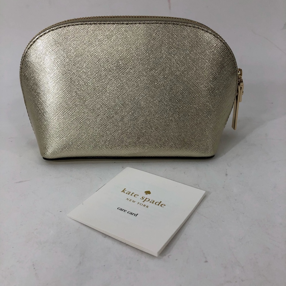 Kate Spade Gold Zipper Cosmetic Bag NWT - Picture 2 of 5